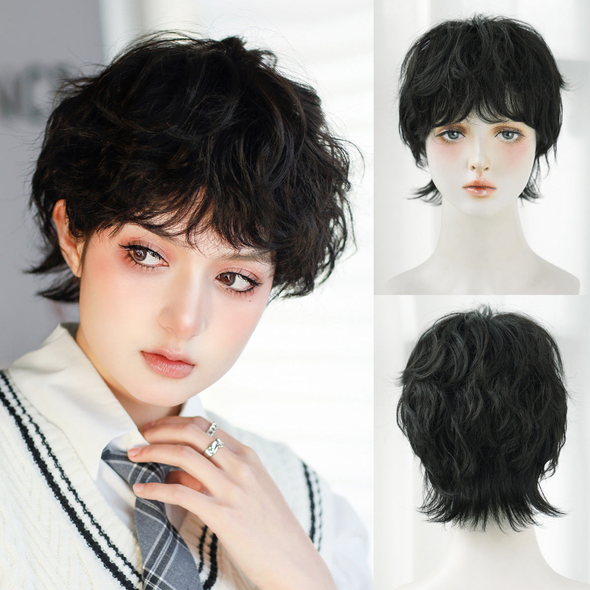 Women's Options Elf Mother Layered Short Mechanism Chemical Fiber Other Wig
