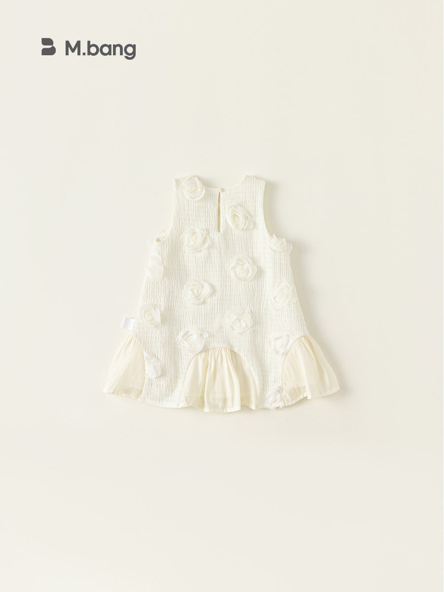 Children's Clothing Summer Graceful Shift Three-dimensional Flower Birthday Sleeveless Children's Dress