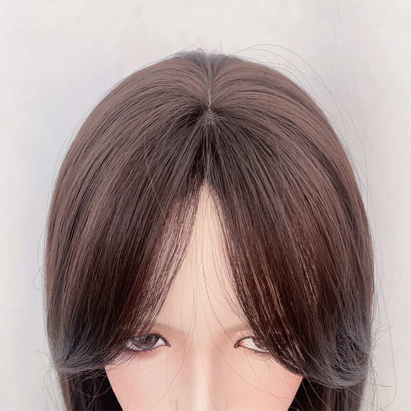Women's Medium Fashion Natural Long Collarbone Length Wig Short Straight Hair