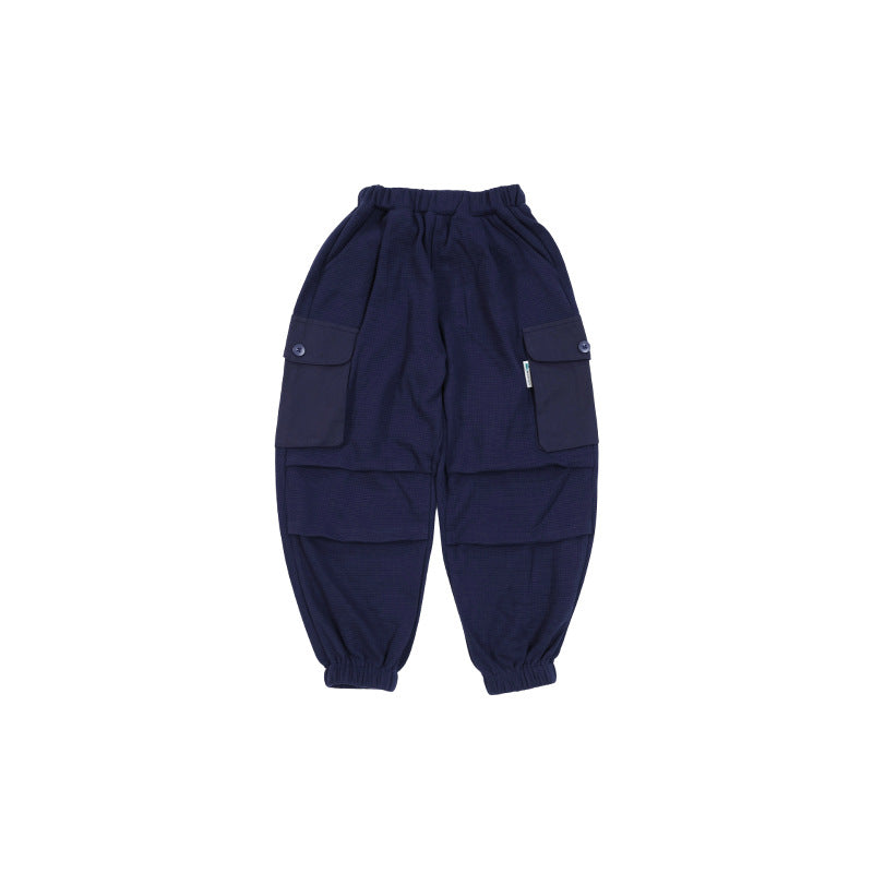 Children's Broken Size Casual Spring Outdoor Sports Waffle Children's Pants