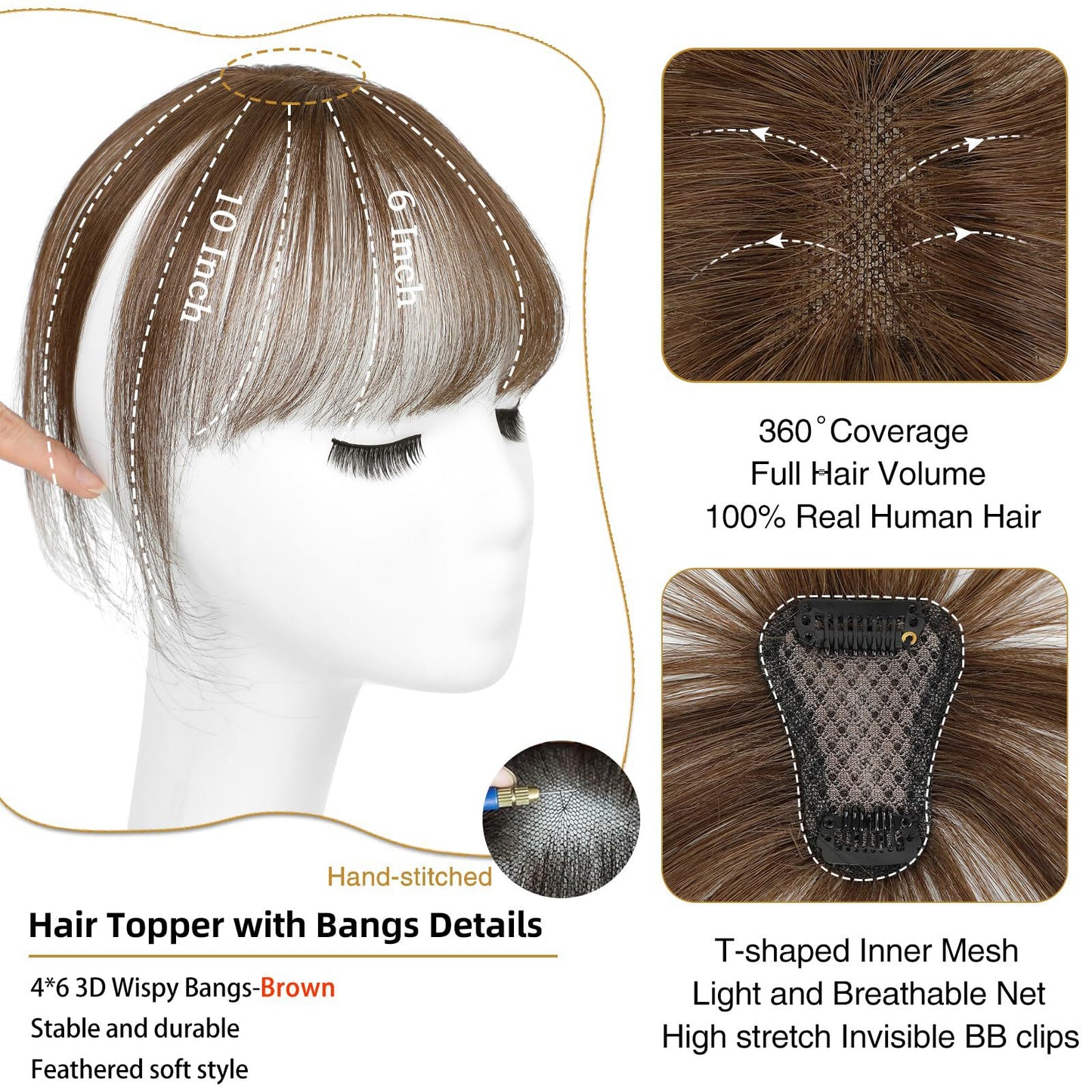 Piece Hand-woven Gaul Human French Seamless Covering Wig