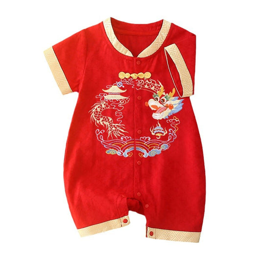 Dragon Rompers Jumpsuit Summer Thin First Month Old Jumpsuit, Climbing Suit
