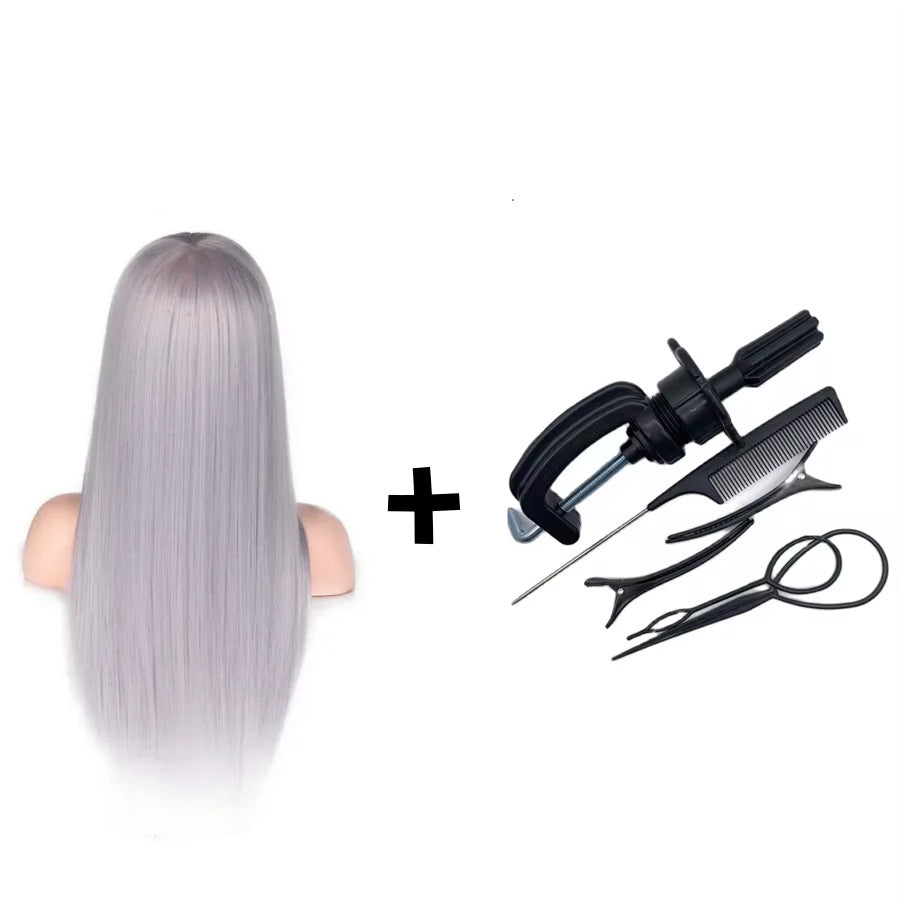 Artificial Hair Mannequin Head Hairdressing Practice Perm Braiding Updo Trimming Other Wig