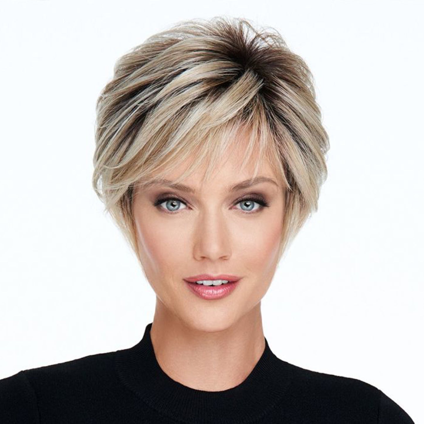 Women's Overseas Chemical Fiber Gradient Color Head Wig Short Straight Hair