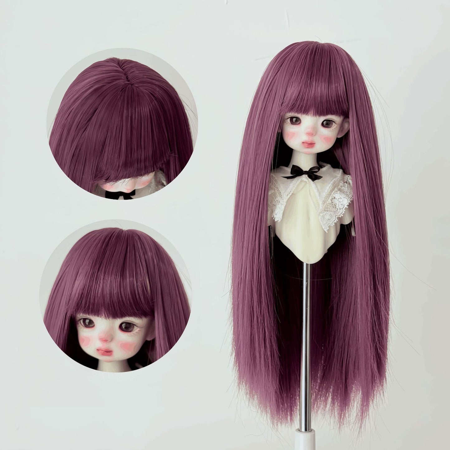 Silk Long Straight Hair Cover Bangs Rough Cos Wig