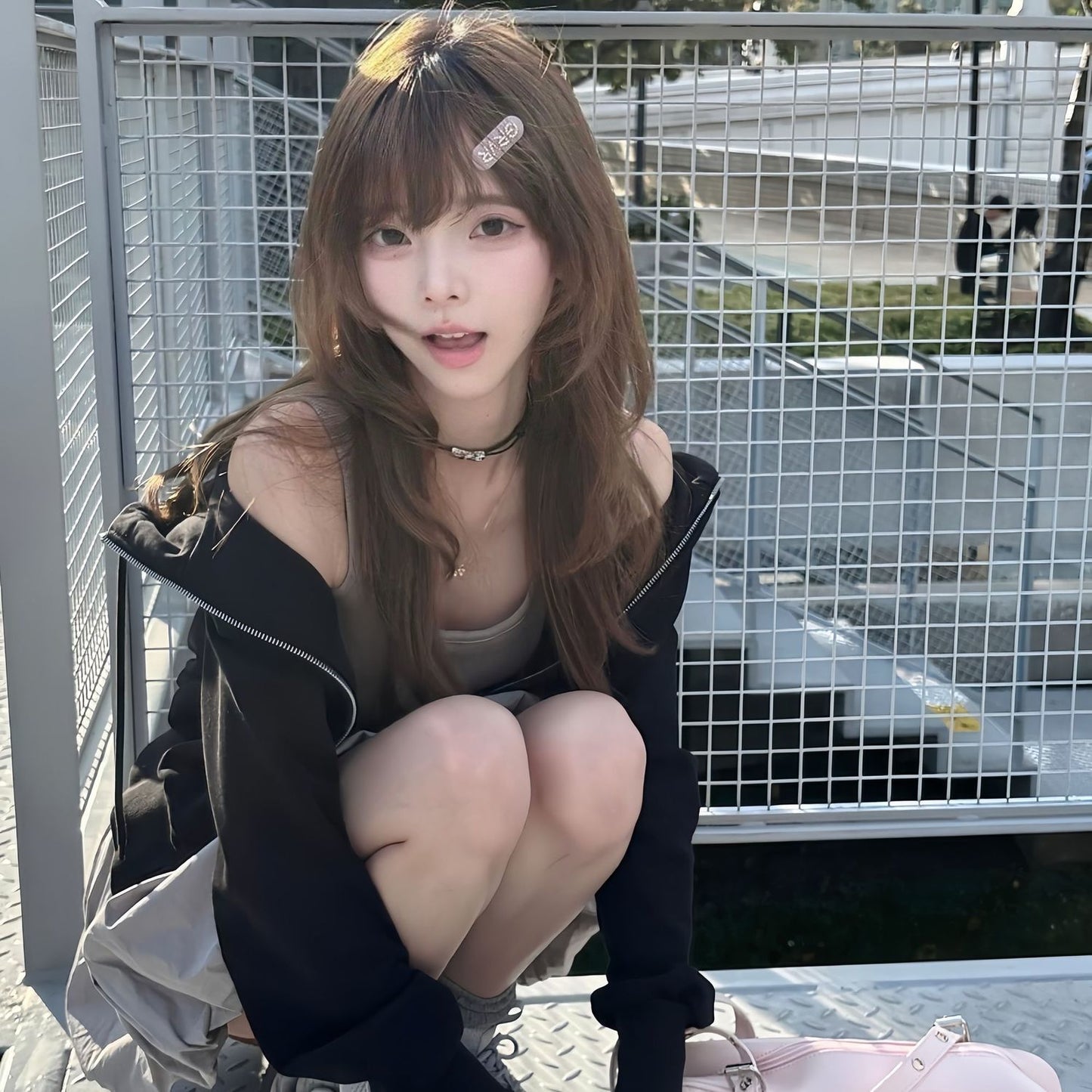 Brown Bangs High Level Atmosphere Ancient Early Feeling Wig Long Curls