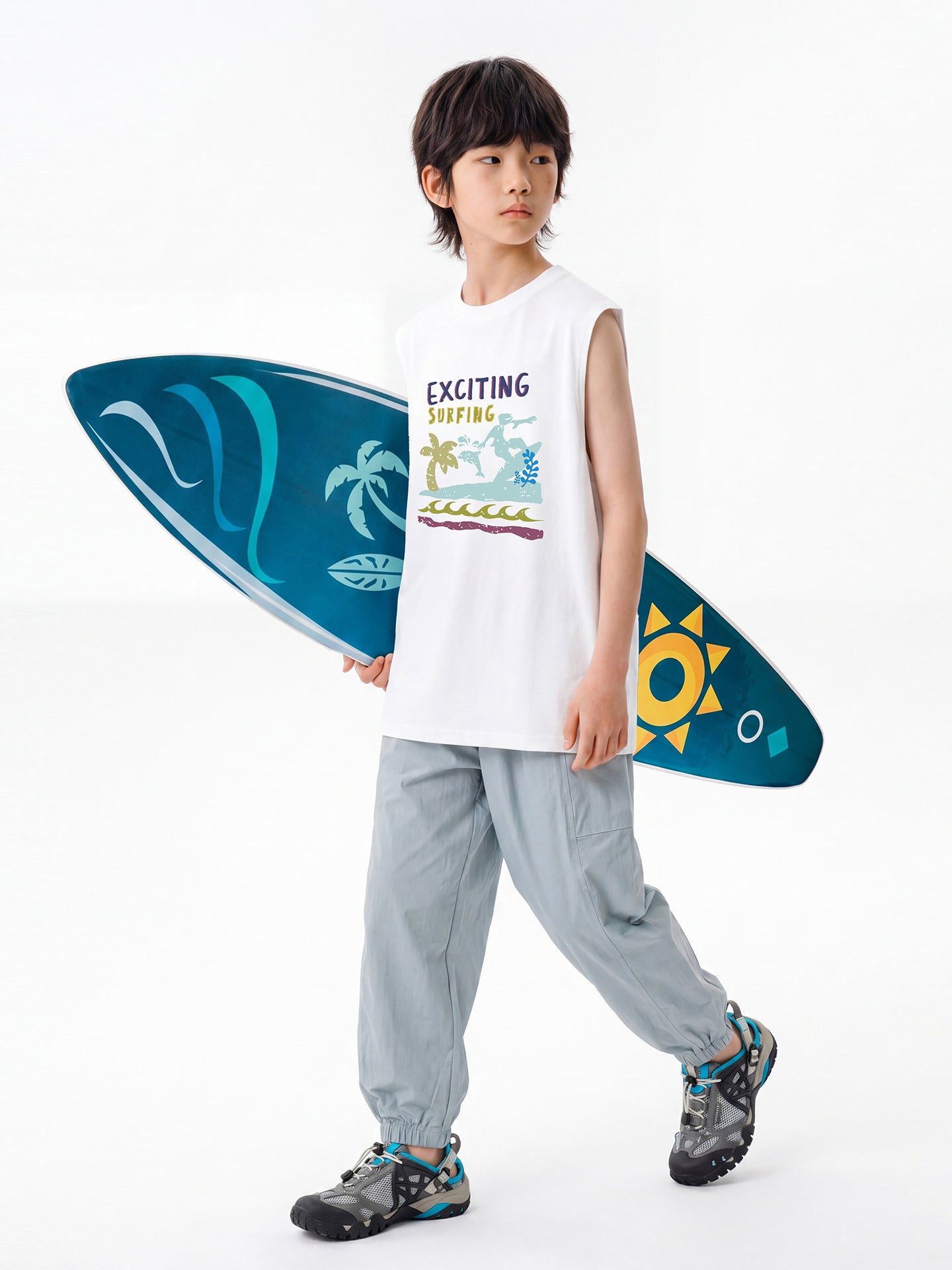 Children's Beauty Style Boys Cool Vest Medium Big Casual Sleeveless Shirt Children's T-shirt