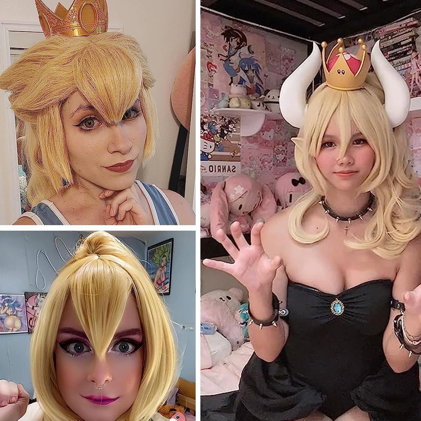 Slouchy Super Mary Princess Anime Ponytail Cos Wig