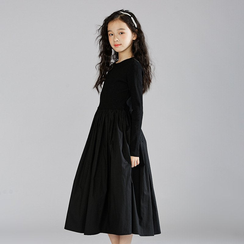School Long Show Thin Black Bottoming Skirt Children's Dress