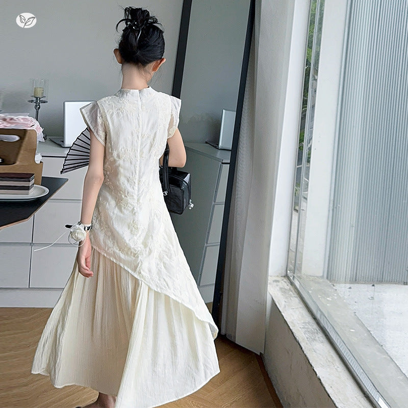 Summer Chinese Style Cheongsam Middle Big Children's Dress