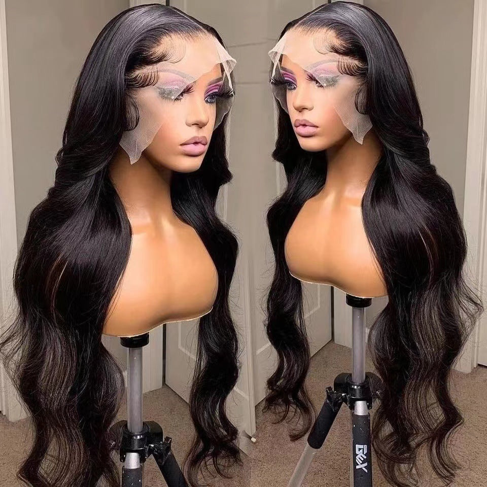 Women's Chemical Fiber Curly Hair Big Wave Black Wig Long Curls