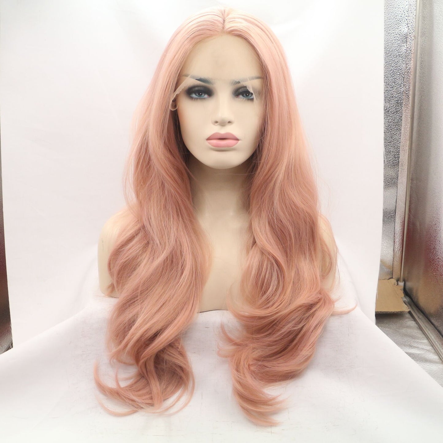 Forehead Lace Curly Hair Chemical Fiber Female Full Top Simulation Wig Long Curls