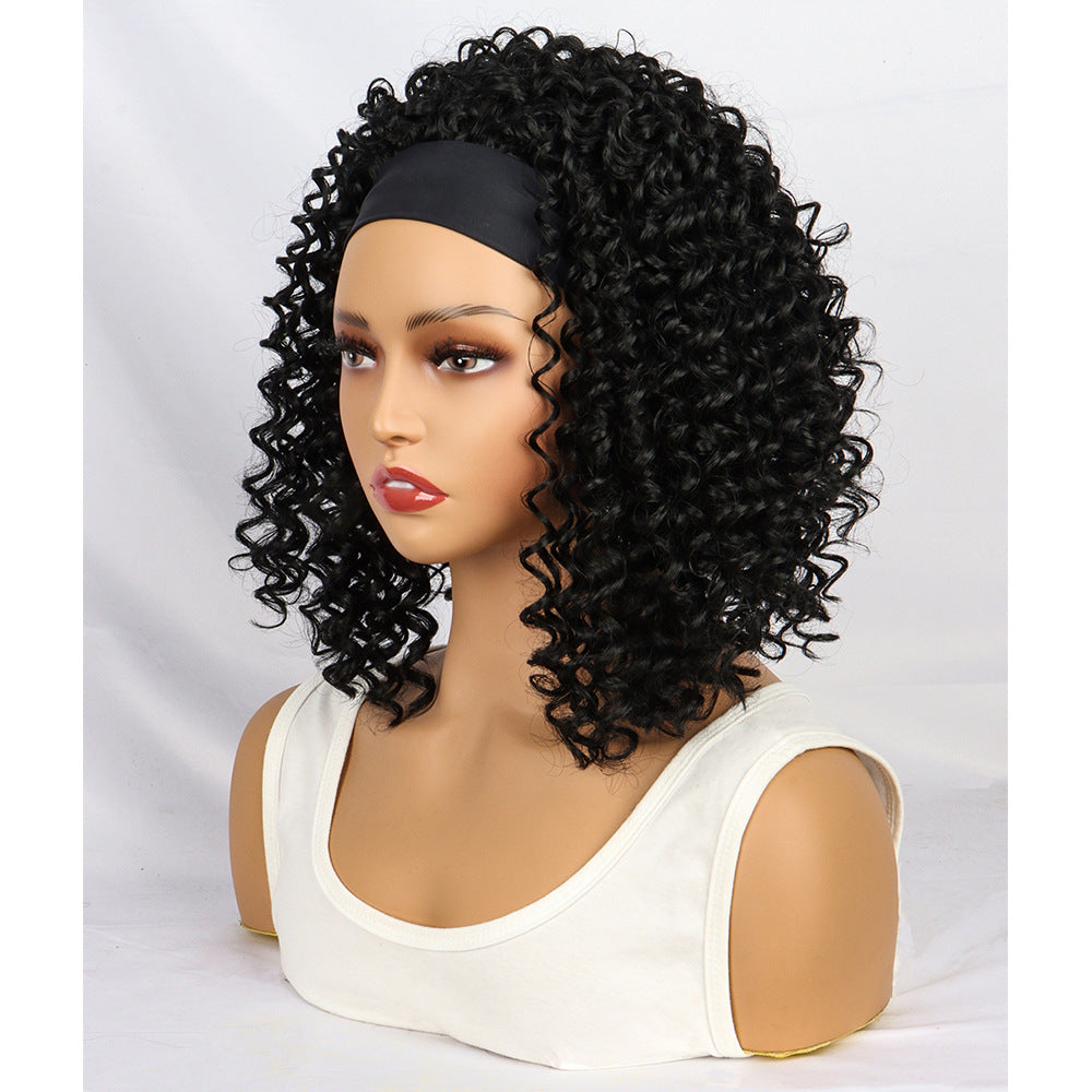 Women's Small Curly Short Hair African Fashion Wave Curlers Chemical Wig Long Curls