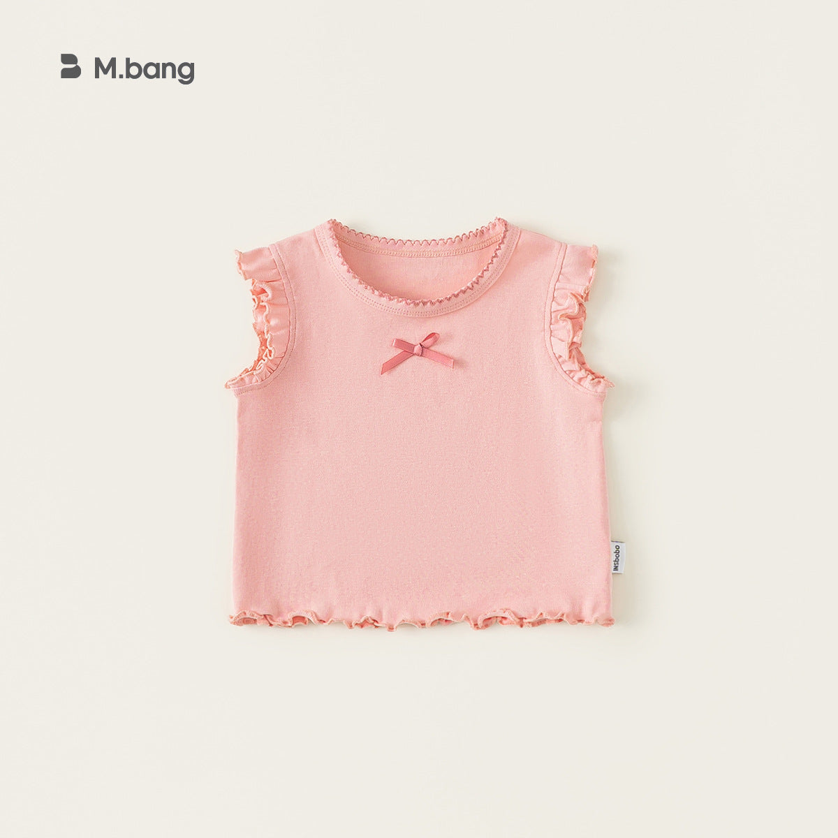 Children's Clothing Summer Sleeveless Top Cuff Wooden Ear Simple Children's T-shirt