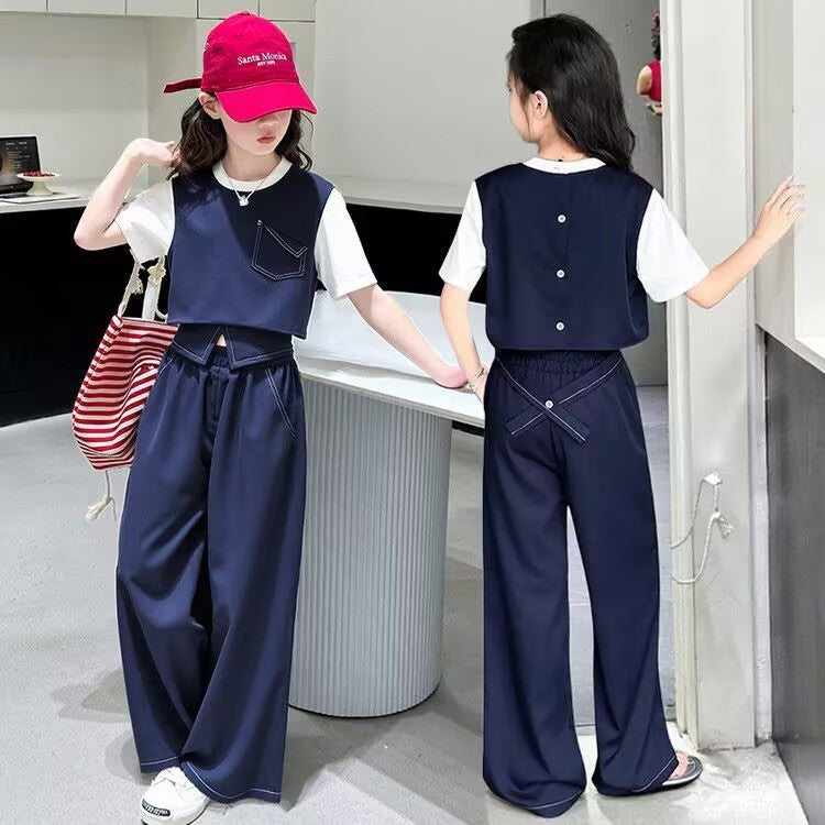 Children's Summer Short-sleeved Shorts Casual Korean Medium Big Western Style Children's Suit