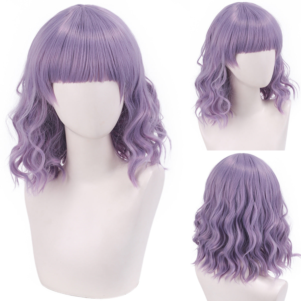 Versatile Comfortable Fringe Festival Water Ripple Wig Short Curly Hair
