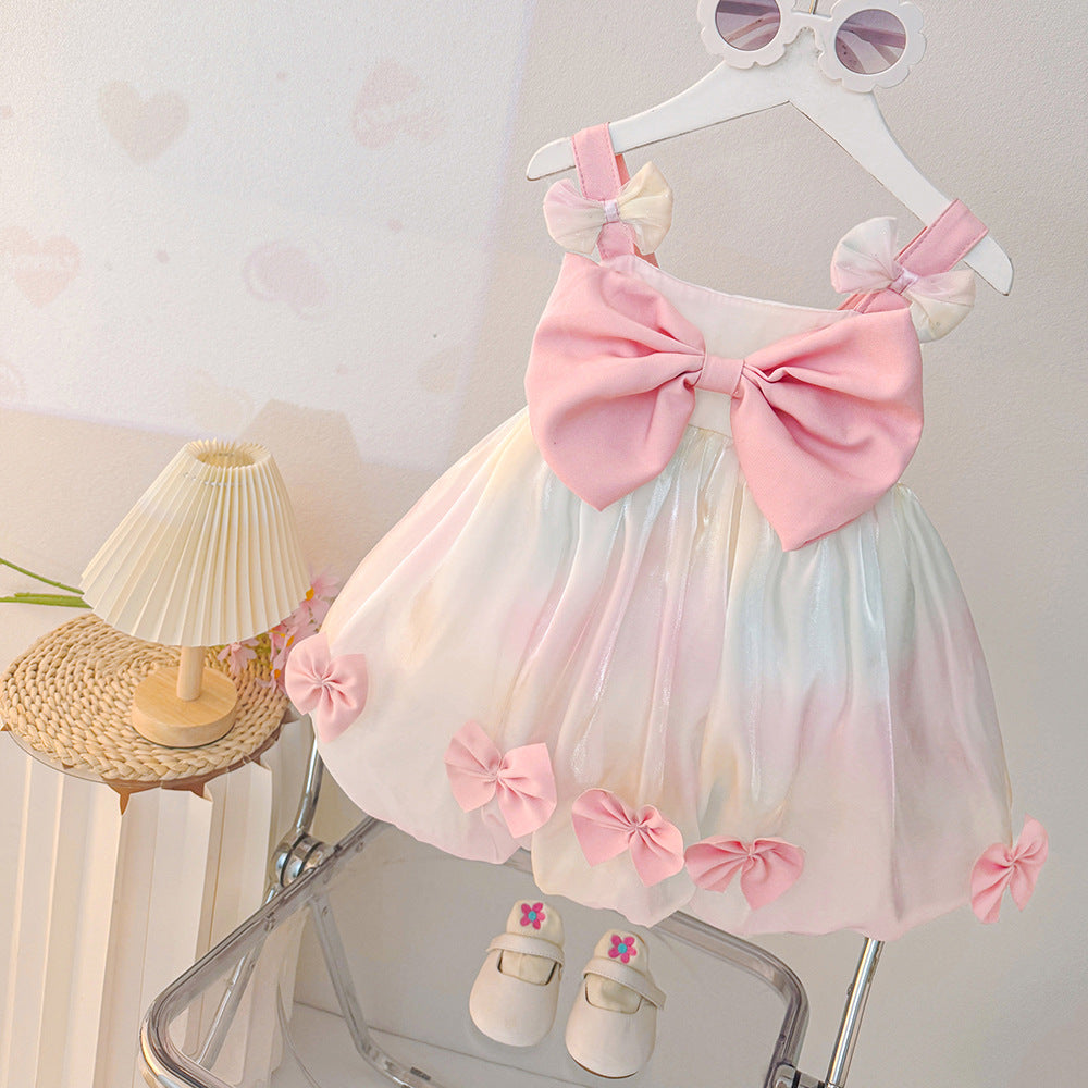 Children's Summer Western Style Straps Floral Skirt Children's Dress