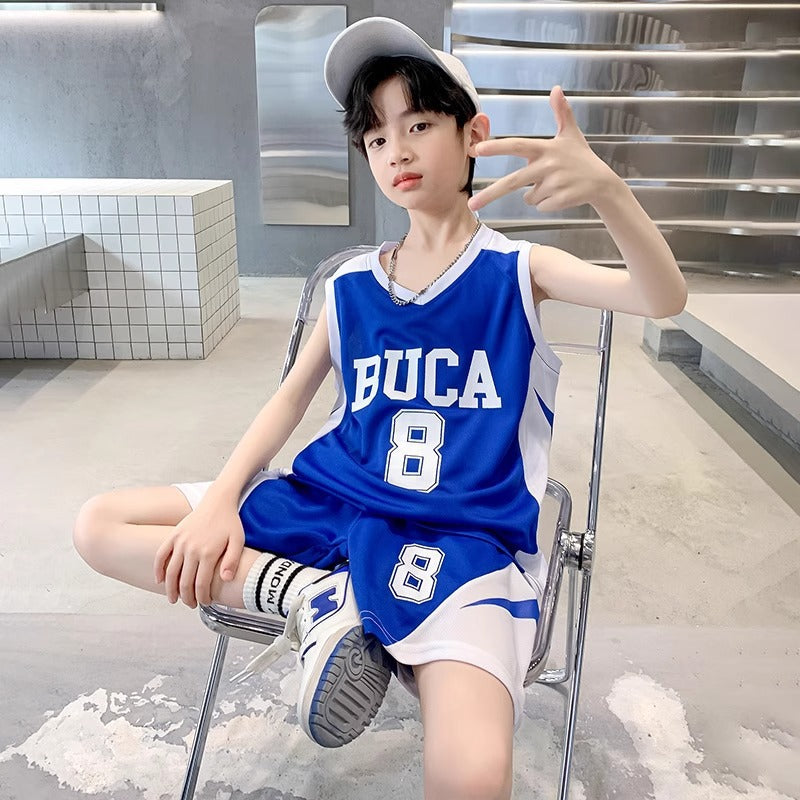 Children's Boys Summer Vest Elementary School Jersey Medium Big Sleeveless Western Children's Suit