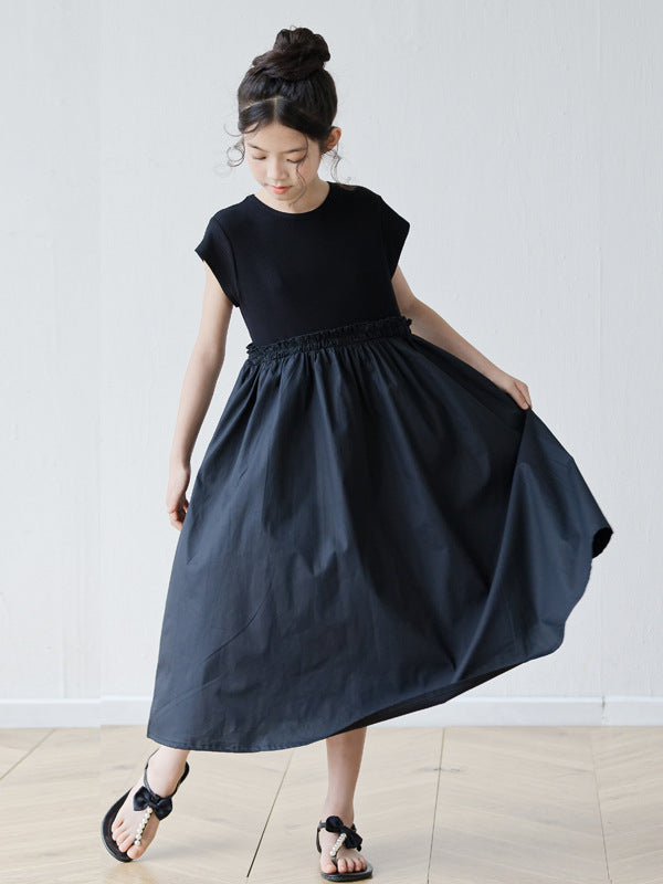 Knitted A- Line Skirt Hepburn Style Teen Children's Dress