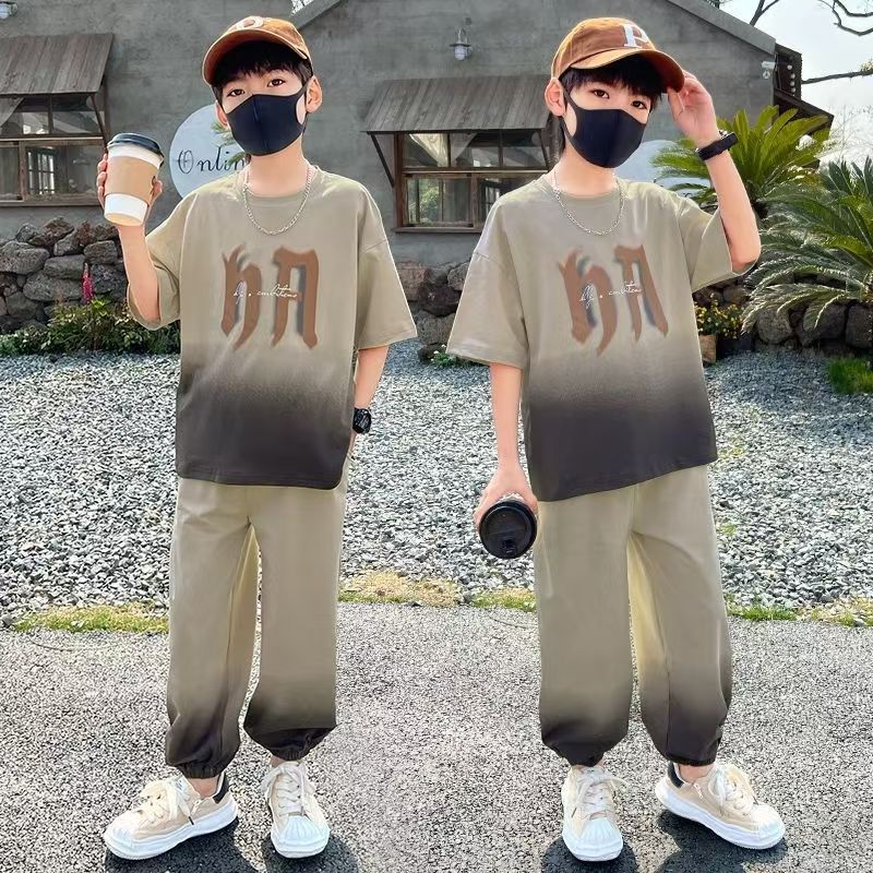 Children's Boy Summer Clothing Short Sleeve Trousers Sports Children's Suit