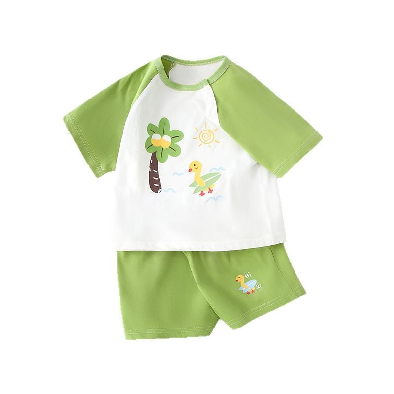 Short Sleeve Thin Boys Infant Clothes Toddler Children's Suit