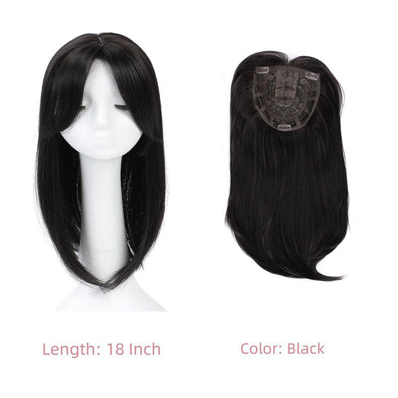 Head Leather Inner Buckle Medium Short Wig
