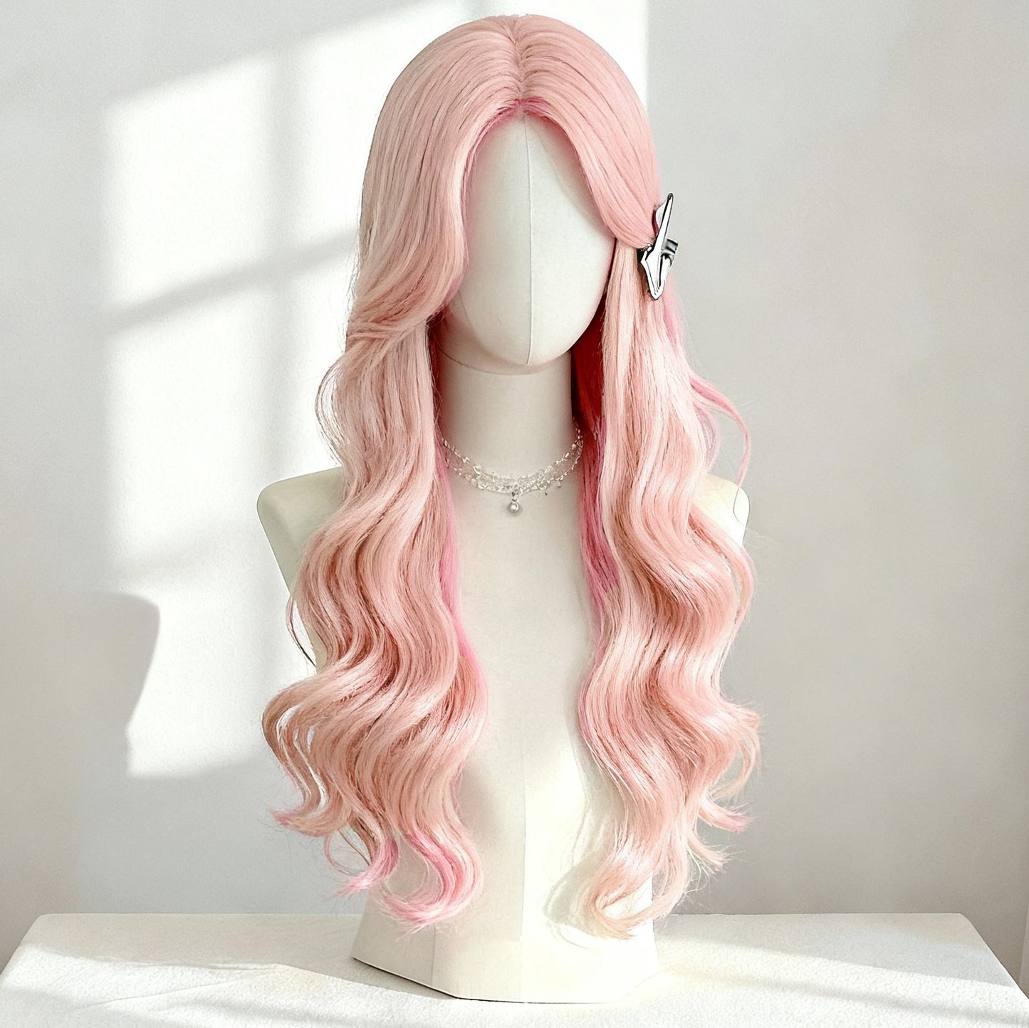 Natural Fluffy Fashion Seamless Mid-length Bangs Big Wave Wig Long Curls