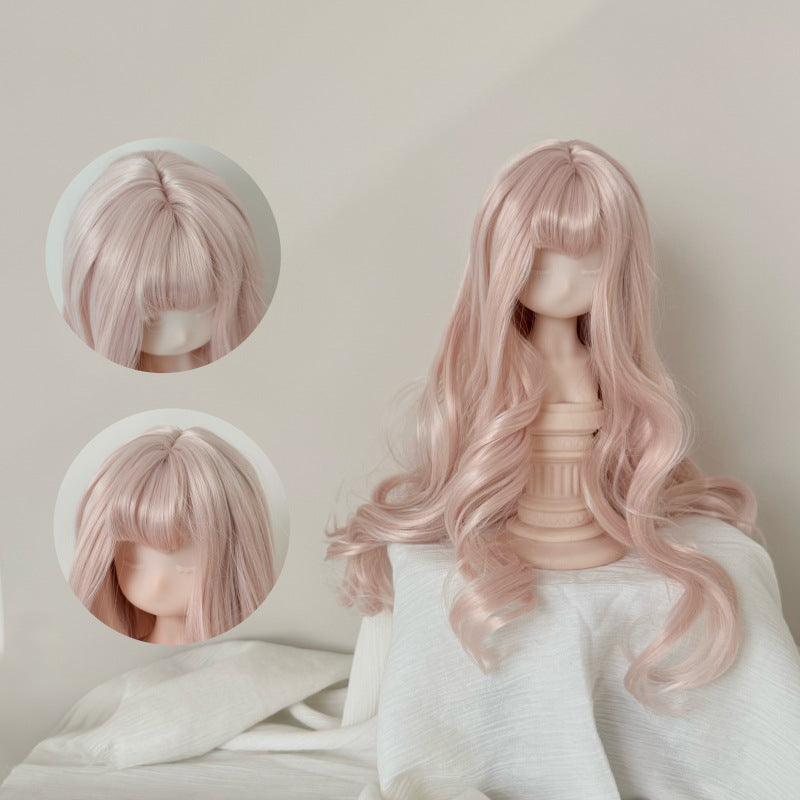 Silk Straight Bangs Long Curly Hair Dress Up Cos Wig