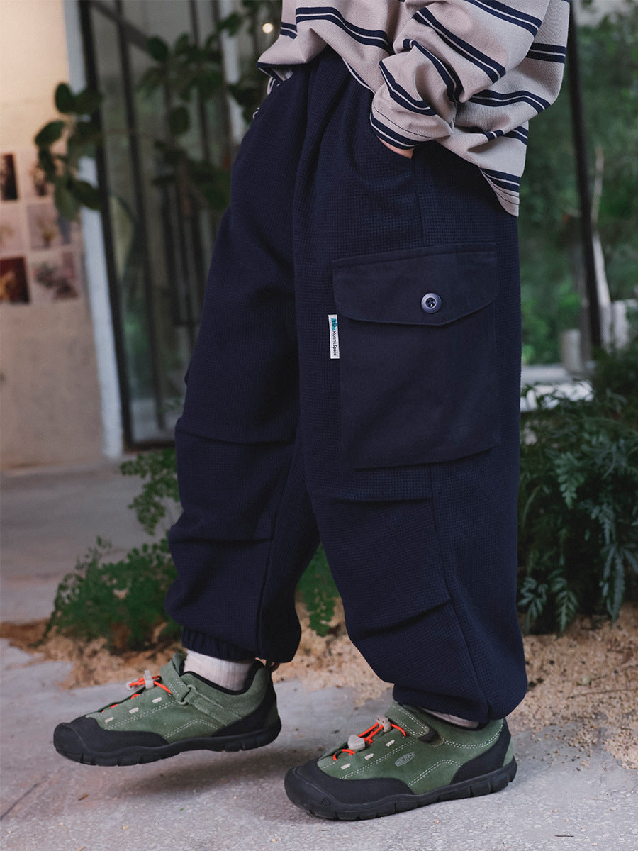 Children's Broken Size Casual Spring Outdoor Sports Waffle Children's Pants