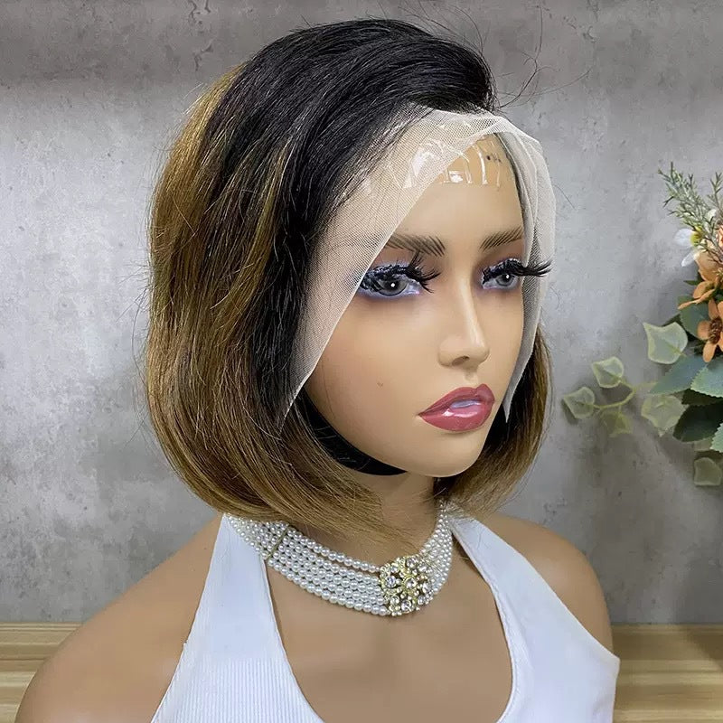 Human Can Be Permed Dyed Head Wig Short Curly Hair