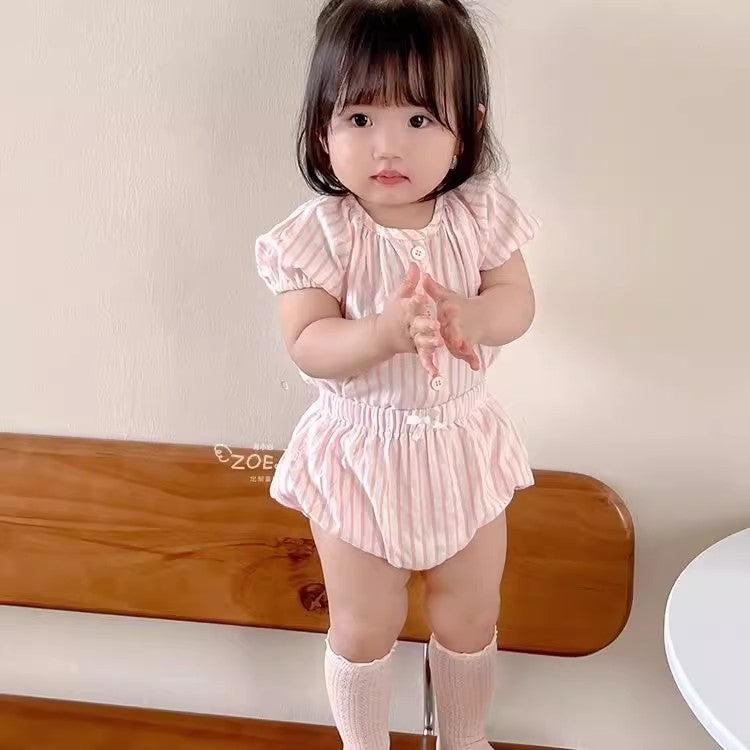 T-shirt Pants Summer Cartoon Pure Cotton Dress Thin Versatile Children's Suit