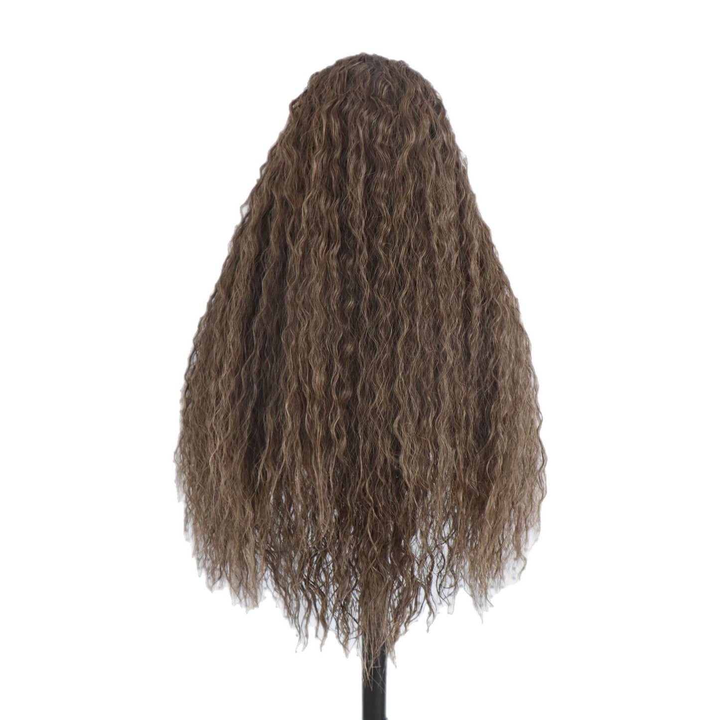 Women's Brown Synthetic Fiber Lace Forehead For Inch Without Wig Long Curls