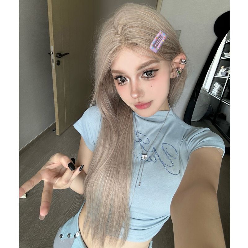 Women's Coney Princess Milk Gray Pink Natural Daily Long Straight Wig