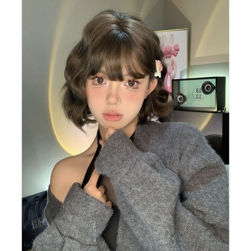 Daily Small Water Ripple Fluffy Natural Short Curly Hair Wig Long Curls