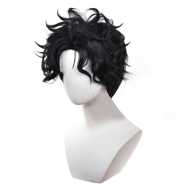 Supernatural Armed Black Top Short Hair Bold Cos Wig