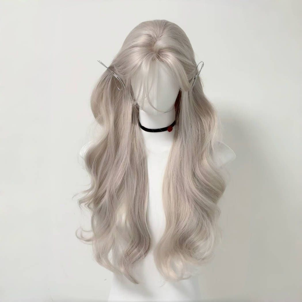 Women's Mid-length Bangs Curly Hair Japonica Rice Wig Long Curls