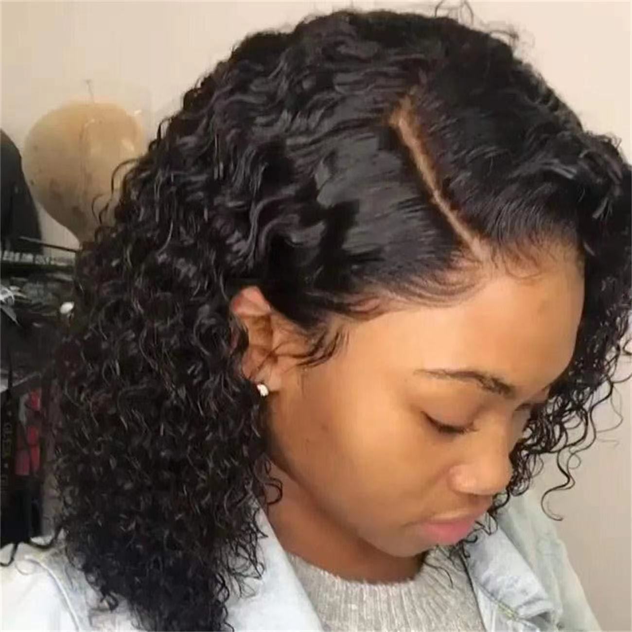 Women's African Small Mid-length Wrap Tube Synthetic Wig Short Curly Hair