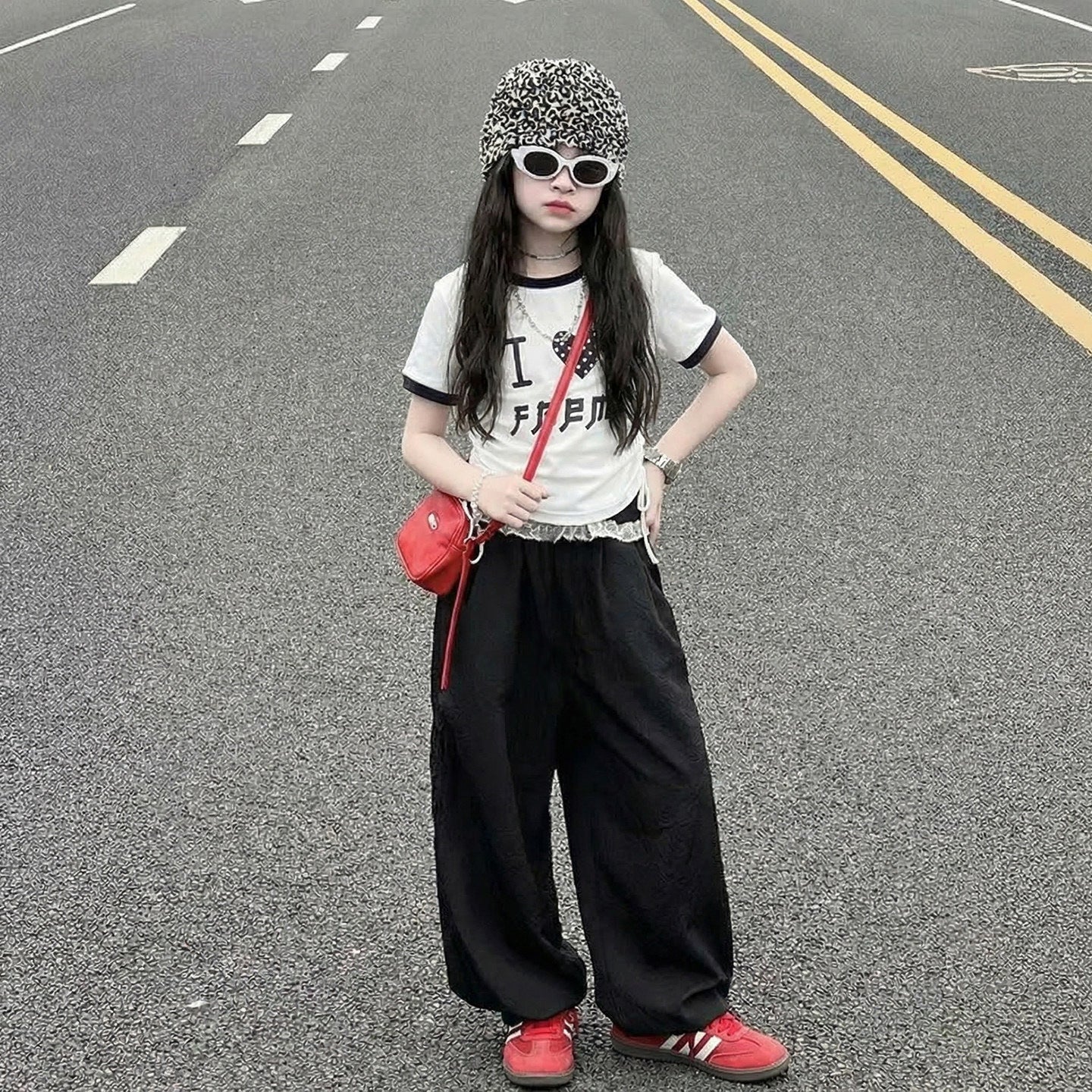 Children's Two-piece Dress Teens Short Sleeve Summer Thin Loose Casual Children's Suit