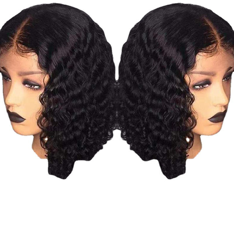 Women's African Wigs With Small Black Medium Wig Short Curly Hair