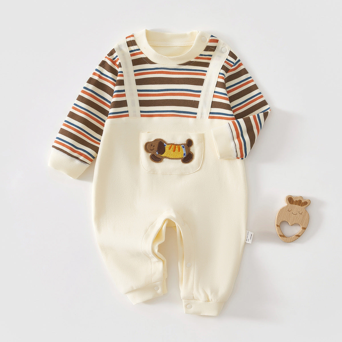 Women's & Men's Infant Long Sleeve One-piece Romper Clothes Born Pure Cotton Cartoon Jumpsuit, Climbing Suit