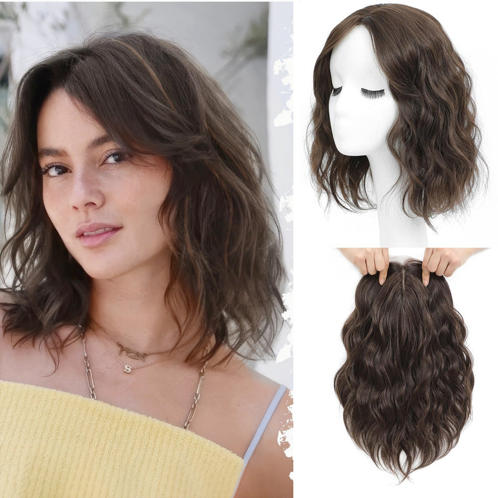 Front Lace Water Ripple Female Bangs Wig Short Curly Hair