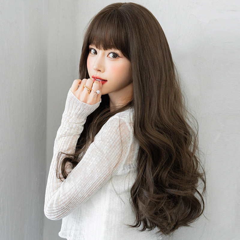 Women's Hair Full Top Temperament Waist Curly Big Wig Long Curls