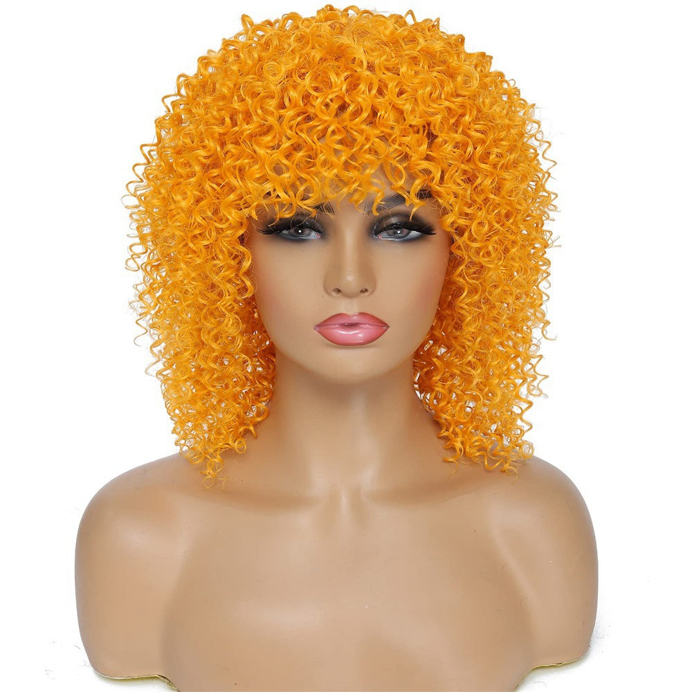 Volume Fluffy Female Synthetic Chemical Fiber Popular Afro Whole Wig Short Curly Hair