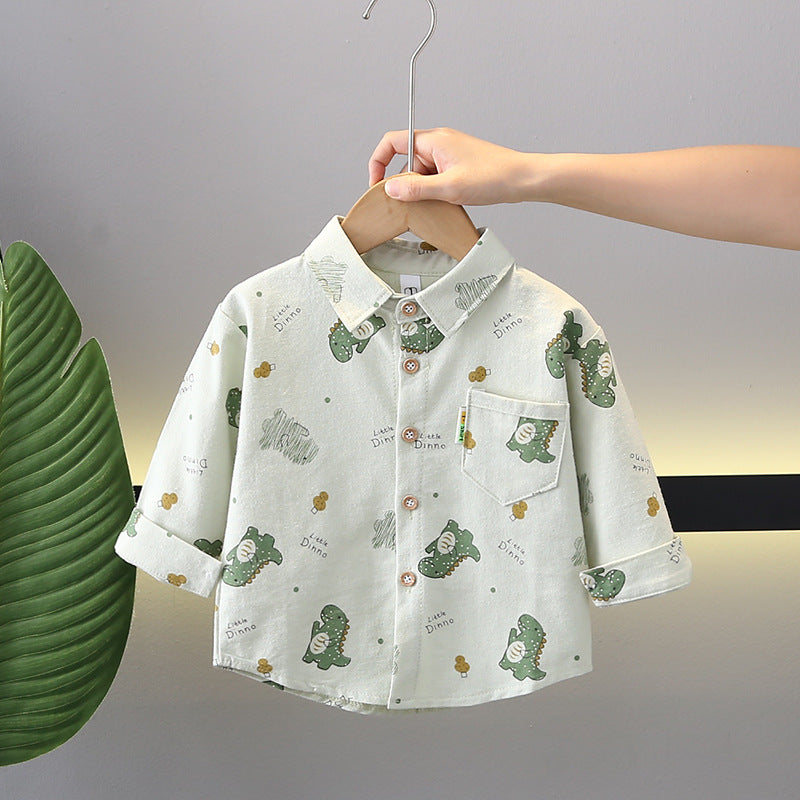 Children's Class Cotton Breathable Casual Long Sleeve Children's Shirt