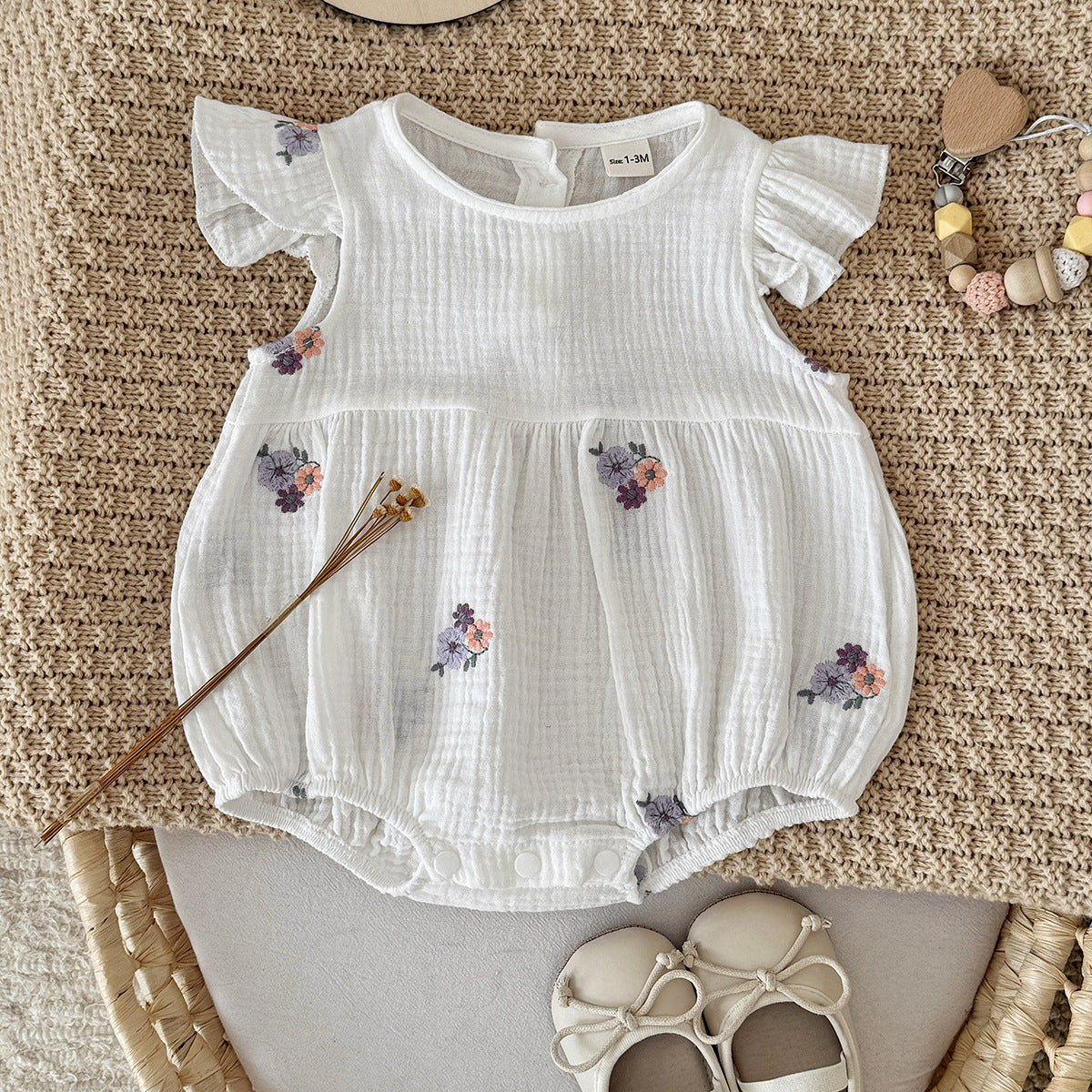 Children's Korean Style Clothing Summer Versatile Thin Embroidered Jumpsuit, Climbing Suit