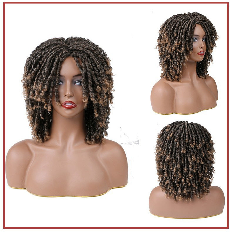 African Wigs With Small Curly Hair Dreadlocks Headgear Hollow Other Wig