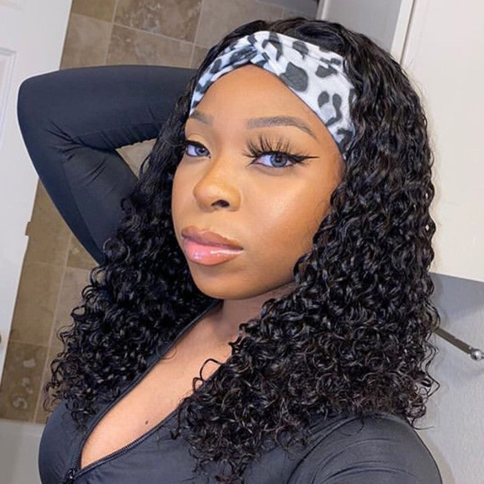 Turban Female Curly Hair Synthetic Wigs Wig Long Curls