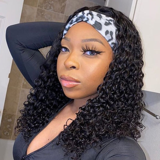 Turban Female Curly Hair Synthetic Wigs Wig Long Curls