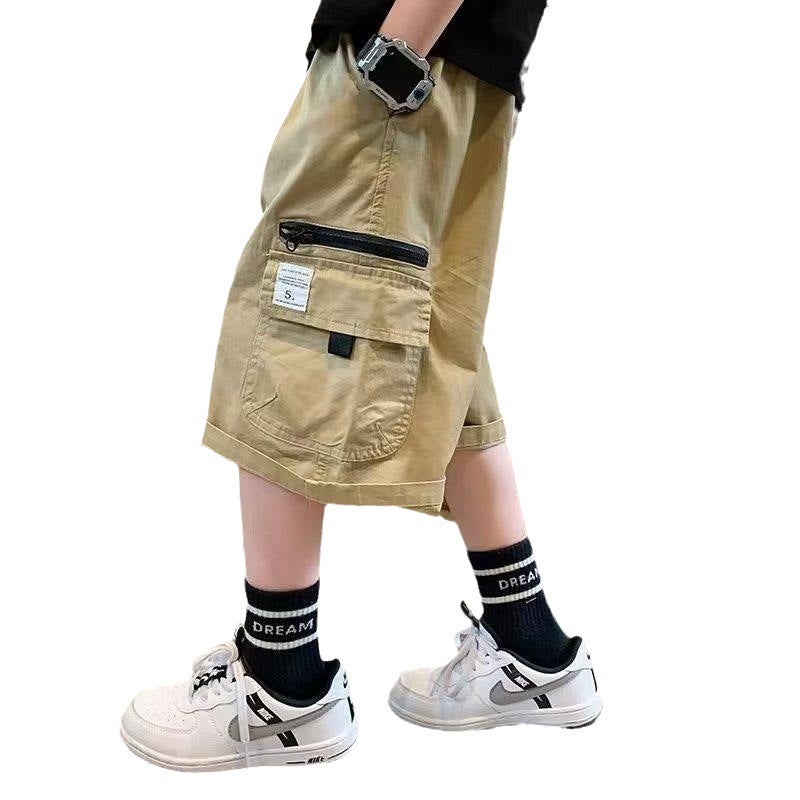 Children's Boy Summer Clothing Shorts Overalls Foreign Handsome Children's Pants