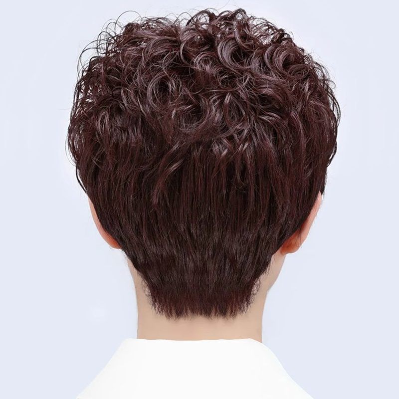 Feeling Natural Volume Fluffy Lightweight Breathable Wig Short Curly Hair